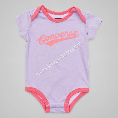 Pack de 5 body Converse parme et rose
