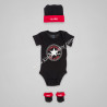 Converse Pack 3 pièces Body + Bonnet + Chaussettes noir et rouge