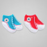 Converse 2 paires de chaussettes rouge et bleu