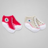 Converse 2 paires de chaussettes rouge et beige