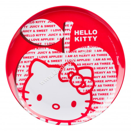 Assiette plate Hello Kitty rouge et blanc