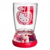 Verre en plastique Hello Kitty avec fond fantaisie transparent et rouge