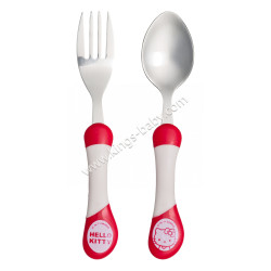Set de couverts Hello Kitty rouge et blanc