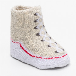 Converse 2 paires de chaussettes rouge et beige