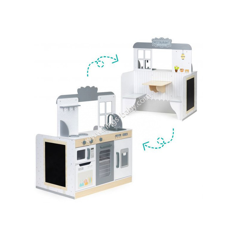 Grande cuisine et restaurant 2 en 1 en bois