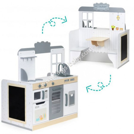 Grande cuisine et restaurant 2 en 1 en bois